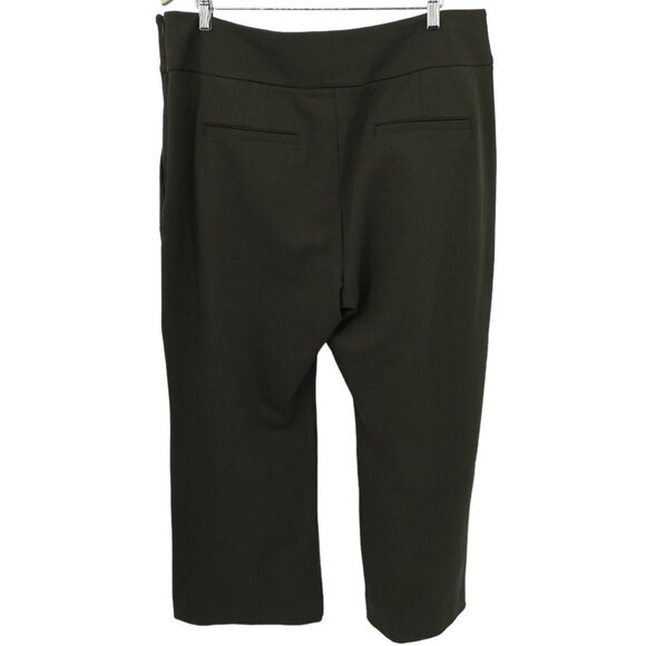 Cabi Academy Trousers Olive Green Side Zip High Waist Wide Leg Career Pockets - Picture 5 of 10